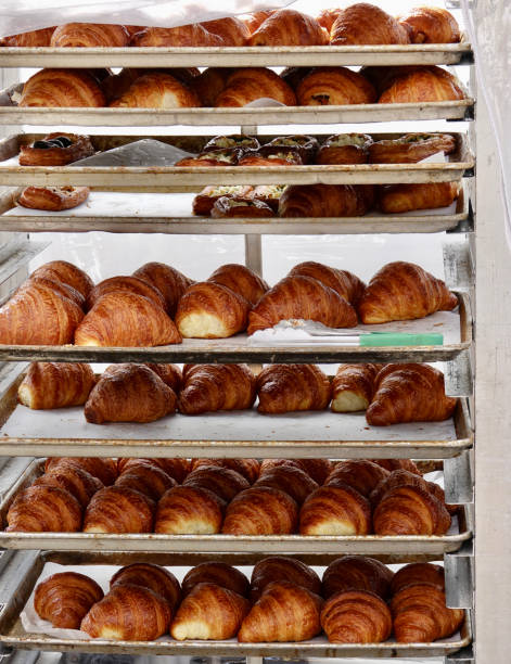 istock Bakery rack loaded with fresh baked pastries 1403883519