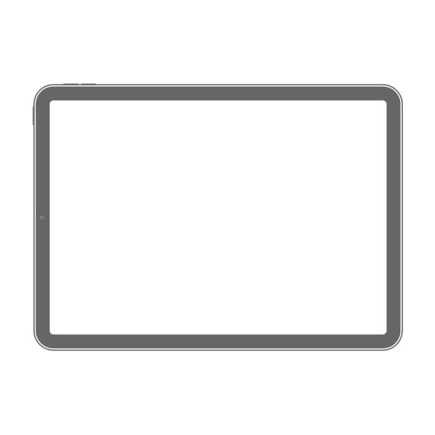 ilustrações, clipart, desenhos animados e ícones de quadro preto branco exibir tablet digital. ilustração de ações vetoriais. - retina display illustrations