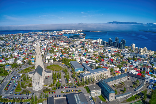 Aerial View of Reykjavik, The Rapidly Growing Urban Metro of Iceland