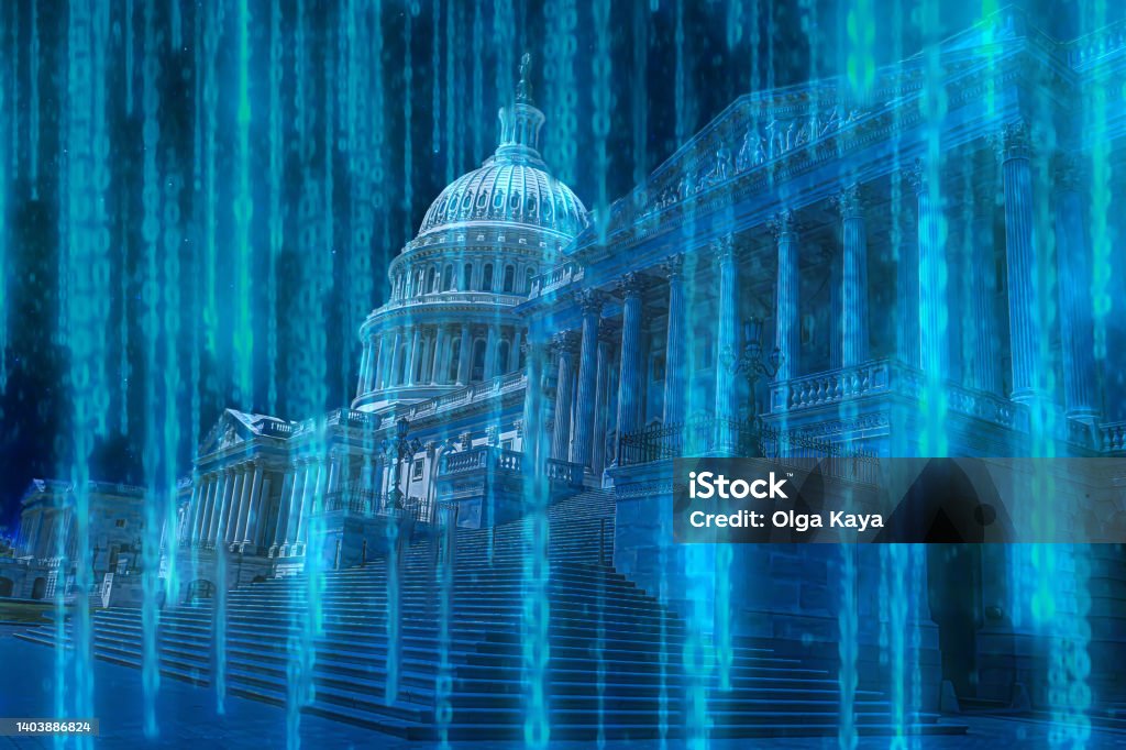 Matrix of Capitol building Matrix of Washington Government Stock Photo