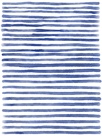 Watercolor Navy Blue Brush Strokes Pattern. Decorative Art, Wall Paper, Abstract Background, Design Element, Sketch. Coastal Concept. Vector Geometric Poster,   Mediterranean Ornament, Coastal Concept.