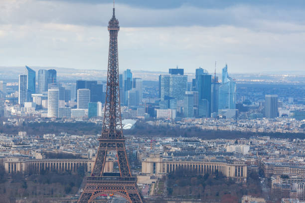 istock Eiffel Tower and skyscrapers in Paris 1403891839