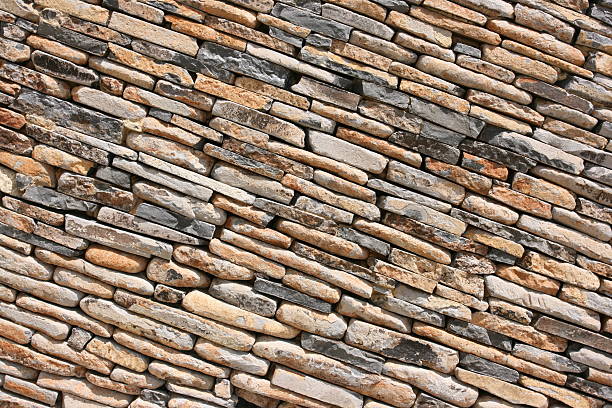 padrão de muro de pedra secos diagonal - stacking stone rock full imagens e fotografias de stock