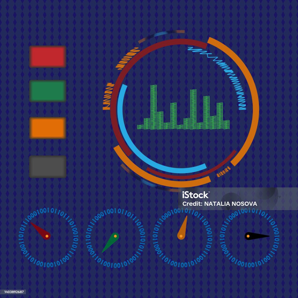 Abstract Visualize Interfaces Abstract User Interface With Infographic Elements Stock Illustration ...