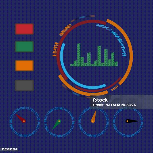 Abstract Gui Visualization Abstract User Interface With Infographic Elements Stock Illustration ...