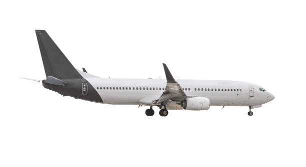 istock Modern passenger airliner during flight, isolated on white background 1403892788