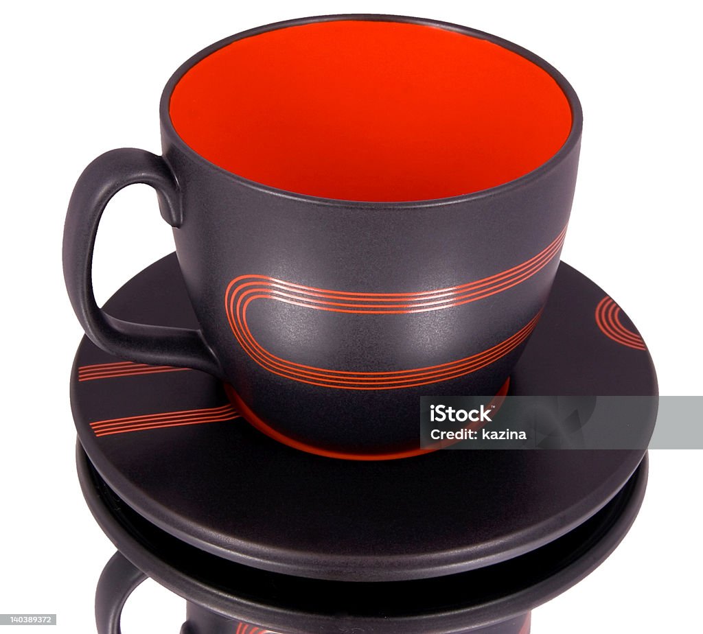 Schwarz-rote Kaffeetasse Isoliert - Lizenzfrei Modern Stock-Foto