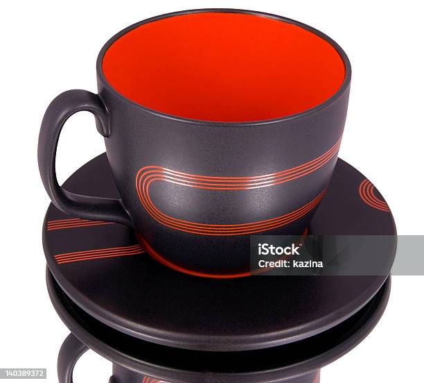 Schwarzrote Kaffeetasse Isoliert Stockfoto und mehr Bilder von Modern - Modern, Nachmittagstee, Design