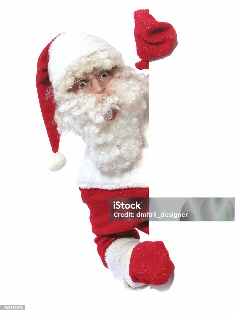 Papai Noel com o sinal - Foto de stock de Adulto royalty-free