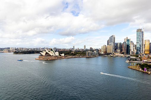 Sydney, Australia - June 19, 2022, Circular Quay with Opera House  and the view of city