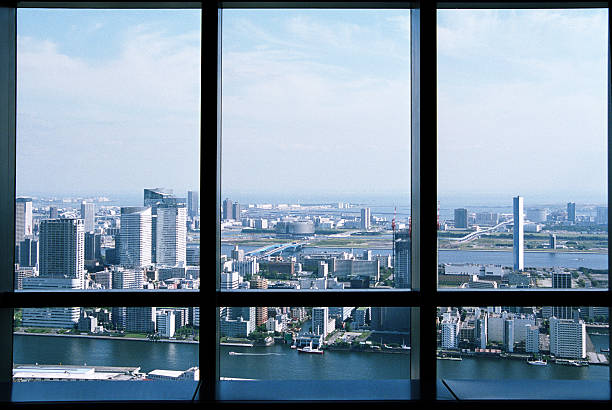 View from skyscraper at Tokyo Bay.