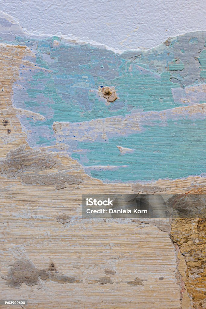 Renovation exposes old layers of paint Abstract Stock Photo