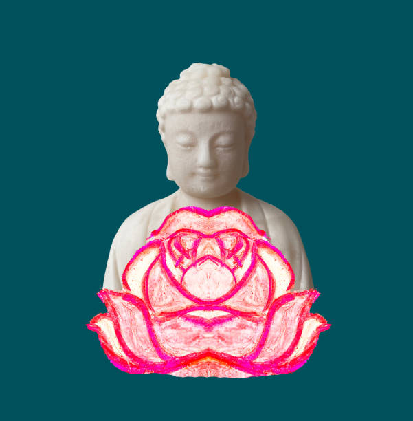 buddha and the lotus. art illustration. Buddhism, spiritual art.