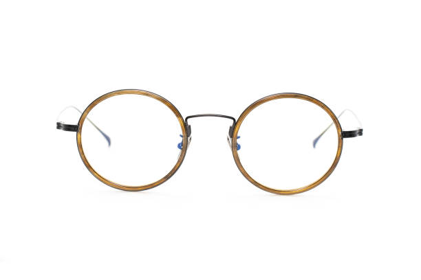 Image of modern fashionable spectacles isolated on white background, Eyewear, Glasses. stock photo