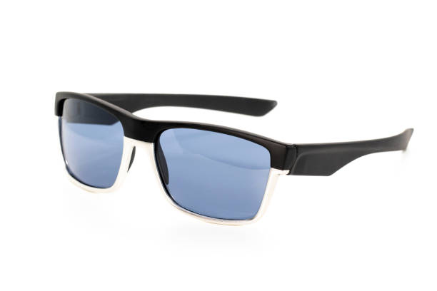 Image of modern fashionable sunglasses isolated on white background, Glasses. stock photo