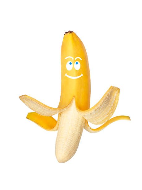 istock Happy banana character on white background. Cartoon fruit style 1403910339