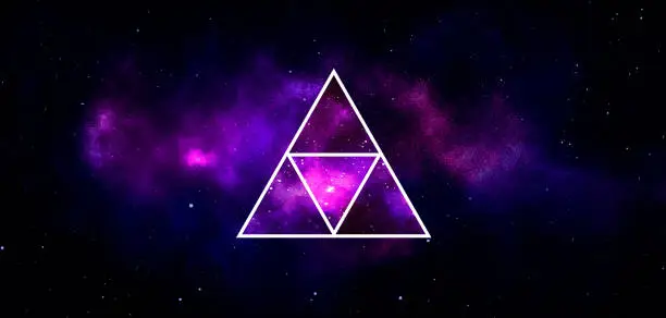 Vector illustration of Galaxy nebula background vector illustration with triangle
