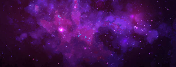 istock Vector cosmic illustration. Beautiful colorful space background. Watercolor Cosmos 1403910714