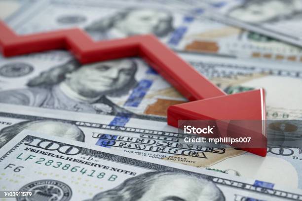 Economic Recession And Market Crash Concept Stock Photo - Download Image Now - US Paper Currency, USA, Currency