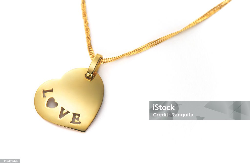 gold Herz-Anhänger Valentinstag - Lizenzfrei Accessoires Stock-Foto