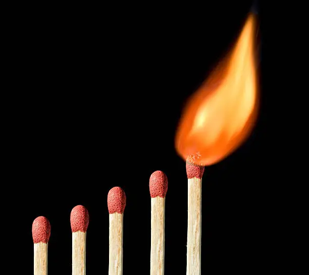 Photo of One matchstick on fire
