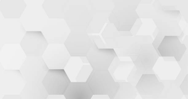 istock Abstract white and grey geometric hexagon with futuristic technology digital hi tech concept background 1403939739