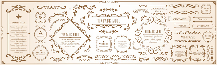Luxury card design. Antique decorative design. Elegant edge pattern.