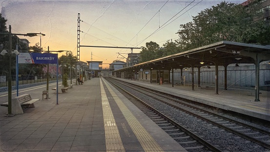 Bakirkoy,istanbul,Turkey.May 19,2022.View from Marmaray Metro Bakrky station in the early morning in istanbul.