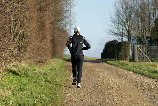  Jogging girl on the countryside 