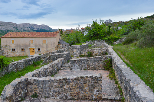 The Church of St. Lucy in Jurandvor near Baška, Krk, Croatia is a Romanesque Catholic church from the year 1100. This is the place where Baska Tablet (Baščanska ploča) – the old Croatian monument written in the Glagolitic script was made