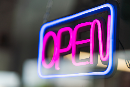 neon shop open sign