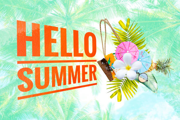 istock Hello summer banner on abstract summer concept background 1403950272
