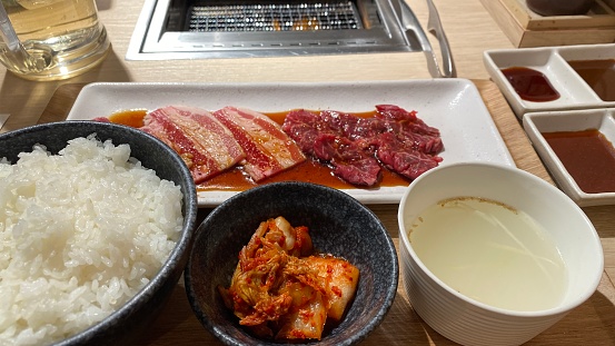 Yakiniku which is Japanese BBQ Set Meal for One Person Only.  In Japan, eating out alone has become an everyday occurrence.