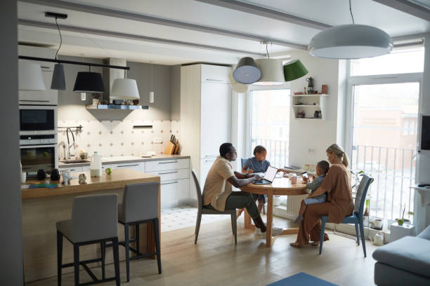 istock Biracial Family in Kitchen Interior 1403951649