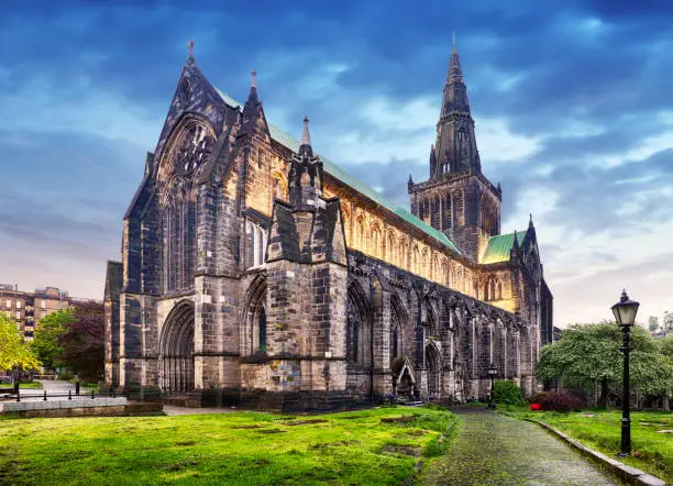 Photo of Glasgow Mungo cathedral at dramatic night, Scotland - UK