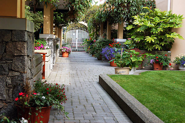 istock Summer garden in apartment building 140395210