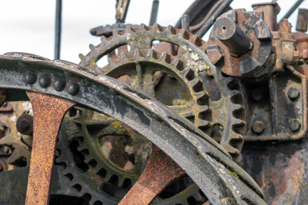 istock old iron gears and bars, rusty iron, historical product 1403953297