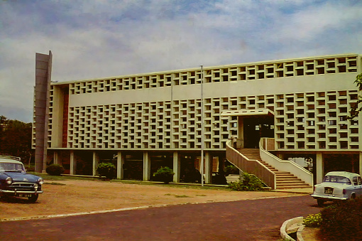 Accra, Ghana - June 1958: The Central Library building in Accra, Ghana taken in 1958