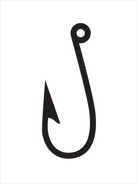 Fish hook icon Fish hook icon is isolated on white background. Vector illustration fishing hook stock illustrations