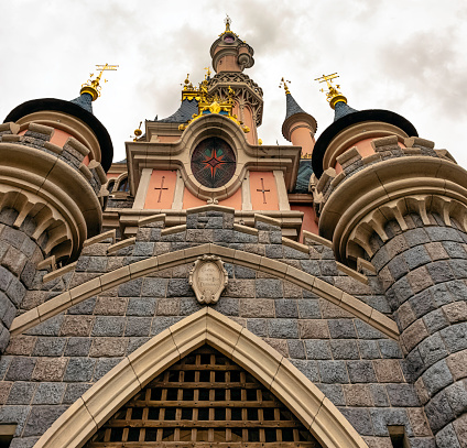Disneyland Paris, Chessy, France - May 27,  2019: Sleeping Beauty Castle