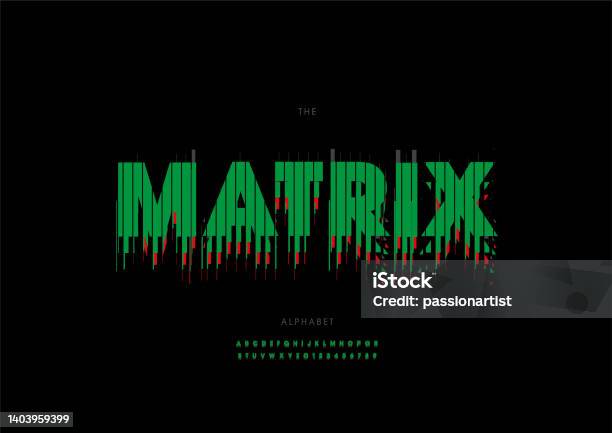 Matrix Letters Image Matrix Alphabet Stock Illustration - Download Image Now - Abstract ...