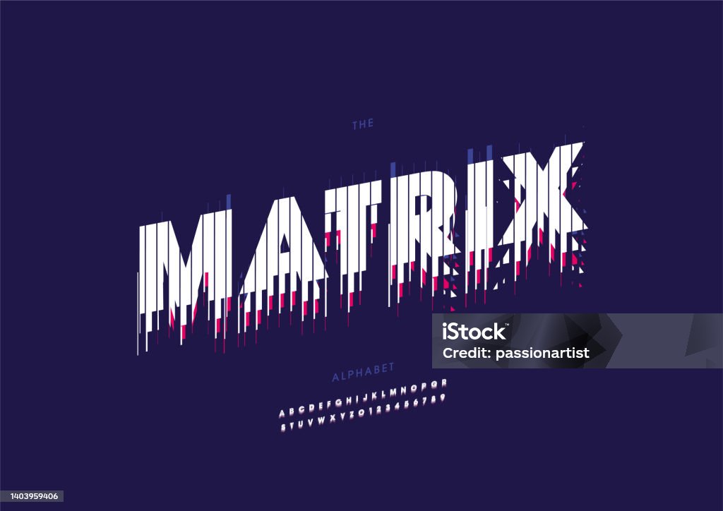 Matrix Letters Image Matrix Alphabet Stock Illustration - Download Image Now - Abstract ...