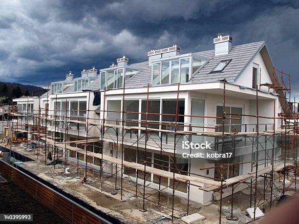 Residential Building Unfinished 2 Stock Photo - Download Image Now - Construction Site, Storm, Thunderstorm