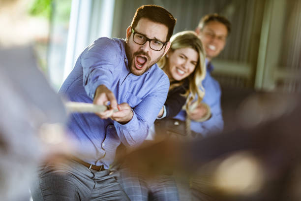 istock Tug-of-war in the office! 1403961114