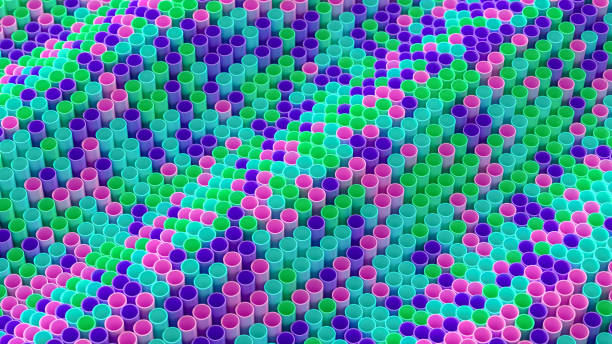 3d rendering of abstract circle tube pipe background