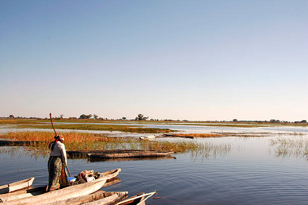 African Canoe stock photo