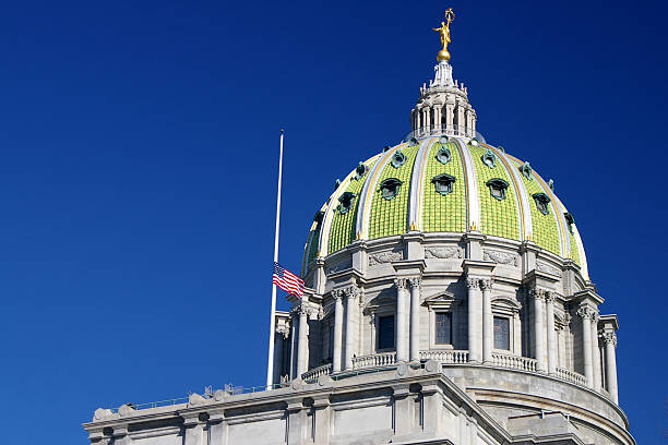 istock Capitol Dome with flag at half mast 140396430