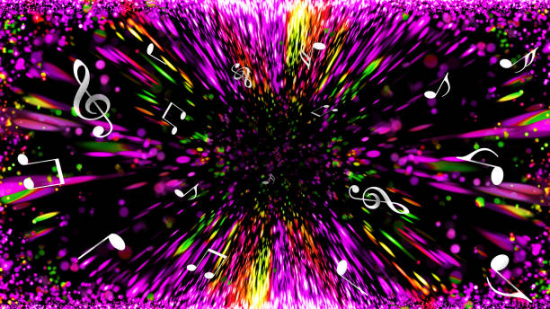 istock image of music, the sparkling light and musical note background illustration 1403964702