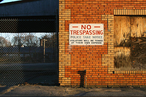 No Trespassing Sign stock photo