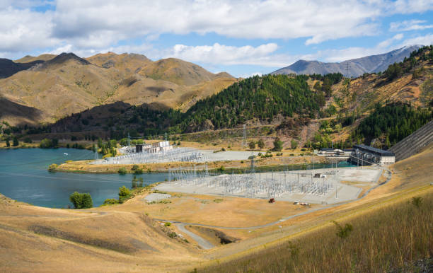 istock Hydro Electric dam in middle of mountains. 1403967477